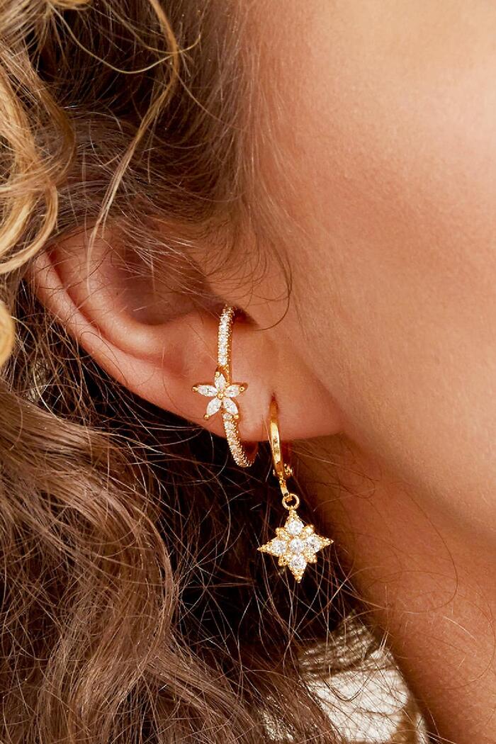 Earrings Diamond Star Gold Copper Immagine2